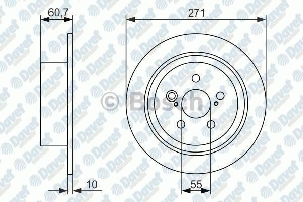 BOSCH 0986479613 Fren Diski Arka 271mm Toyota Avensis 1.6i 1.8i 2.0i 16v (97-03)  ####
